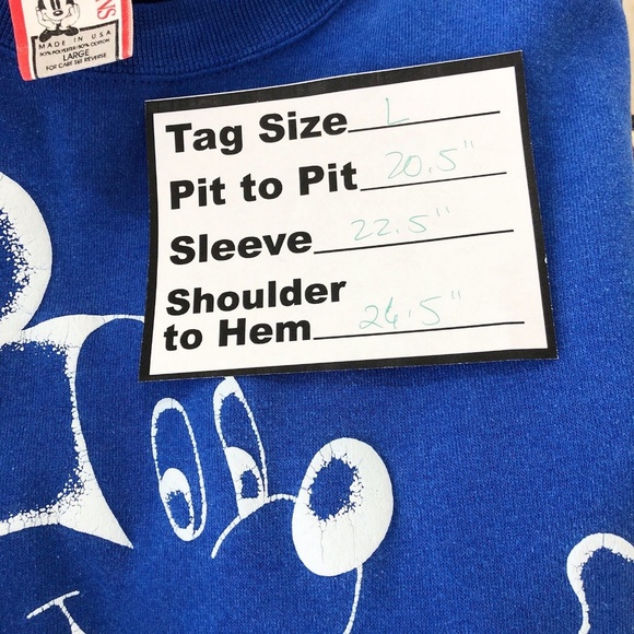 Disney Designs Mickey Mouse Blue White Sweatshirt - Picture 6 of 8